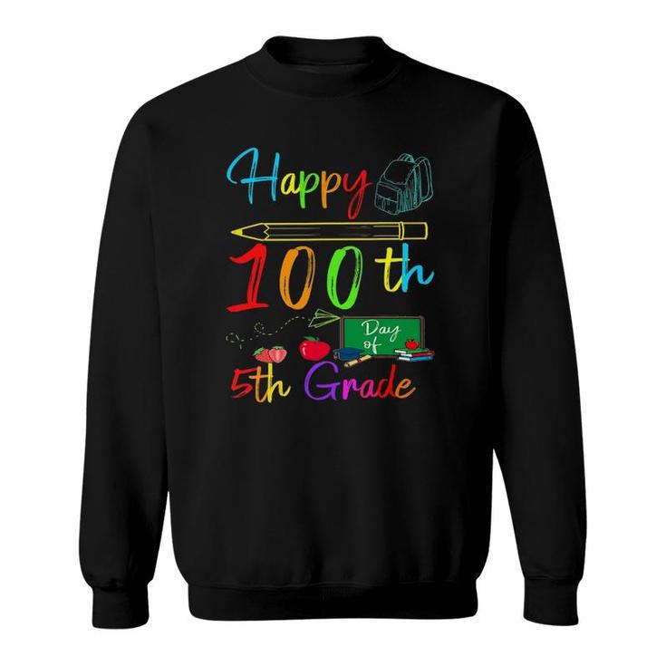 Happy 100Th Day Of 5Th Grade Gifts Teacher Boys Kids Sweatshirt