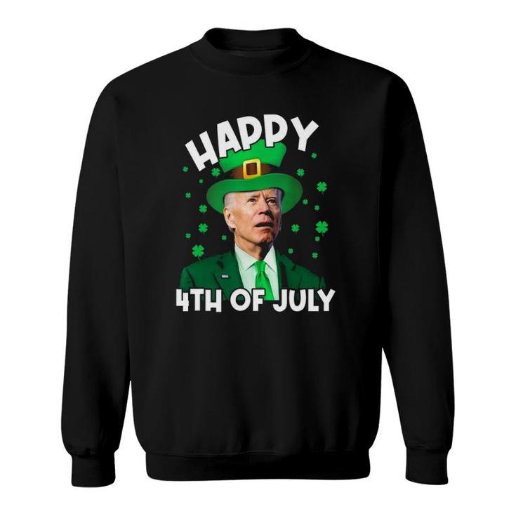 Happy 4Th Of July Biden Leprechaun Shamrock St Patrick's Day Sweatshirt