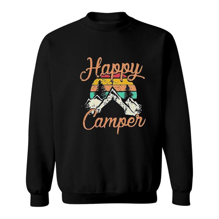 Happy Camper Women Funny Cute Graphic Sweatshirt