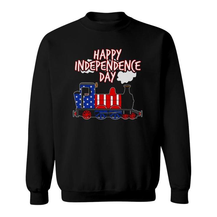 Happy Independence Day Train American Flag Usa 4Th July Sweatshirt