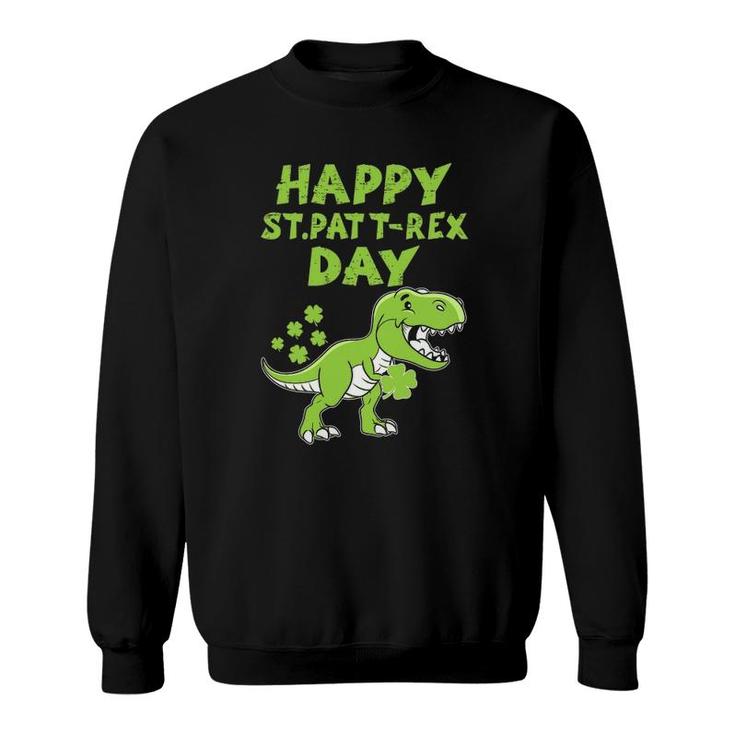 Happy St Pat Trex Day Dino St Patricks Day Toddler Boys Sweatshirt