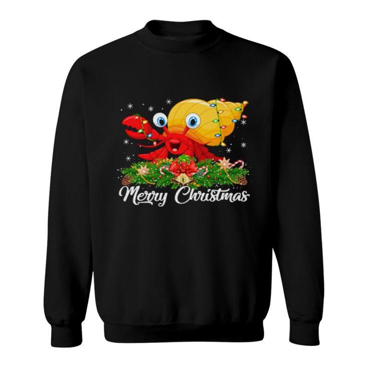 Hermit Crab Matching Santa Hat Hermit Crab Christmas  Sweatshirt