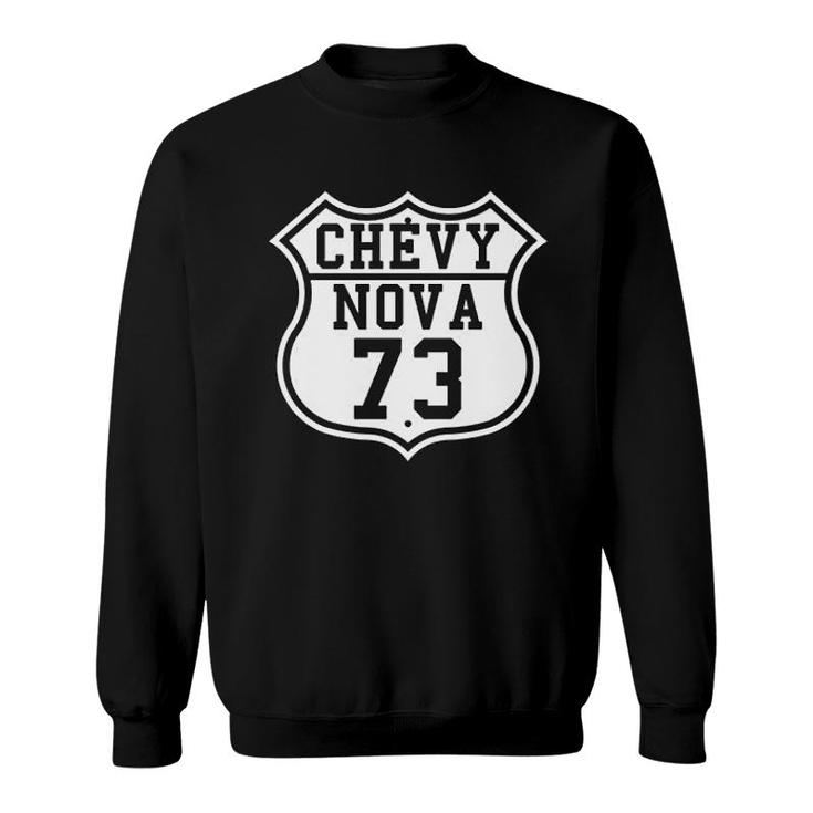 Highway Route 1973 Nova Classic Car Sweatshirt