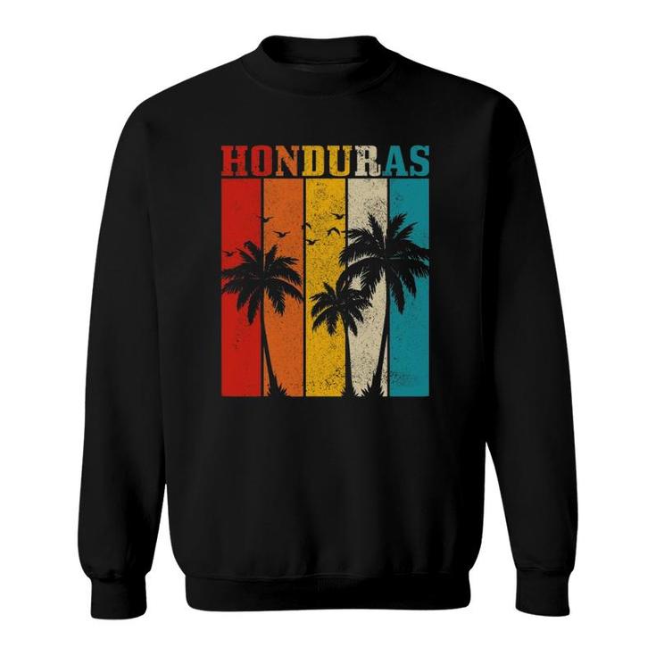 Honduras Vintage Palm Trees Surfer Souvenir Sweatshirt