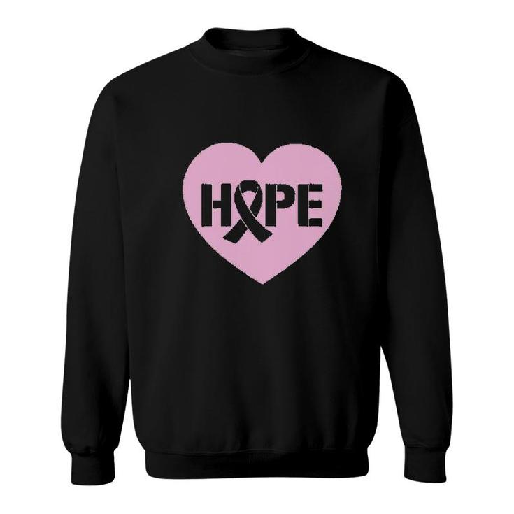 Hope Awareness Heart Shaped Ribbon Sweatshirt