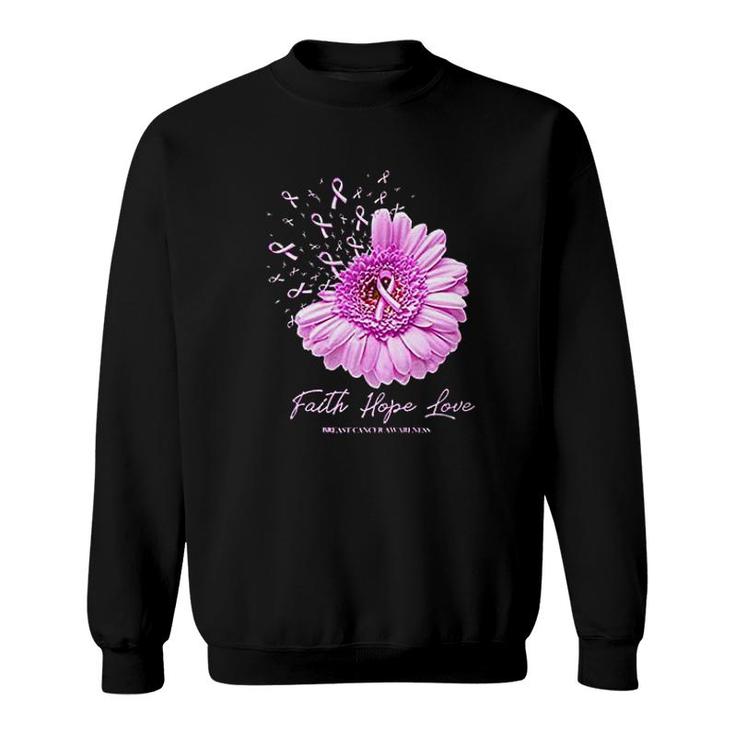 Hope Love Awareness Flower Pink Sweatshirt