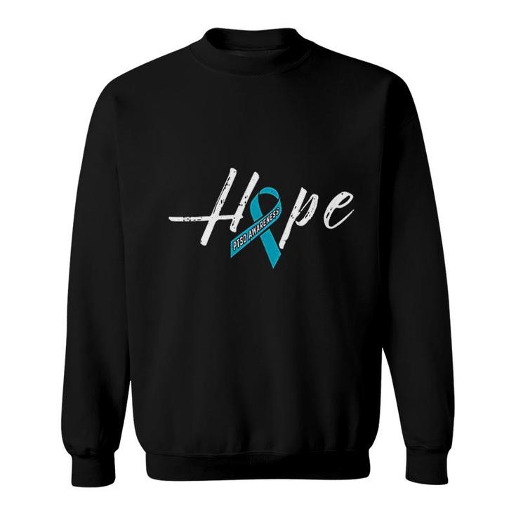 Hope Teal Ribbon Ptsd Awareness Outfit Gift Idea Sweatshirt