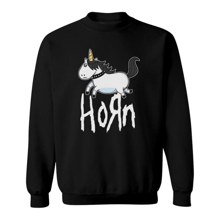 Horn Funny Emo Unicorn Heavy Rock Band Fan Sweatshirt