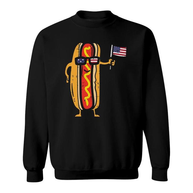 Hotdog Sunglasses American Flag Usa Funny 4Th Of July Fourth Sweatshirt