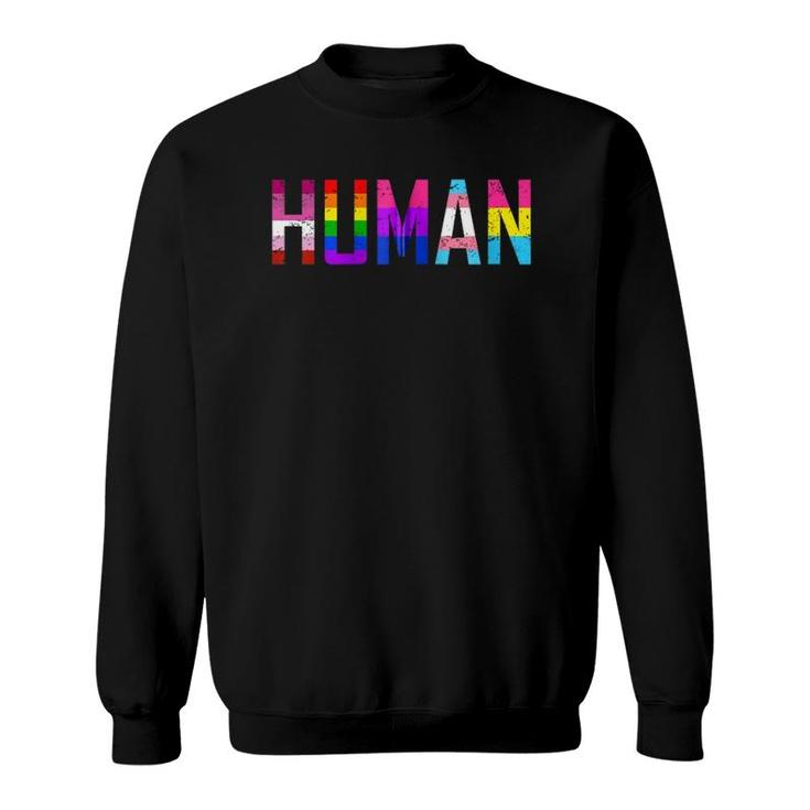 Human Flag Lgb Gay Pride Month Transgender Zip Sweatshirt