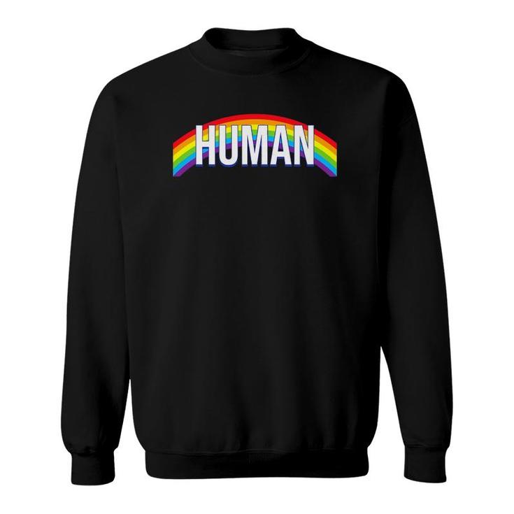 Human Lgbt Gay Pride Lgbtq Rainbow Flag Sweatshirt