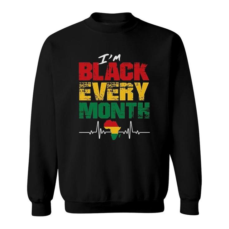 I Am Black Every Month Africa Heartbeat Sweatshirt