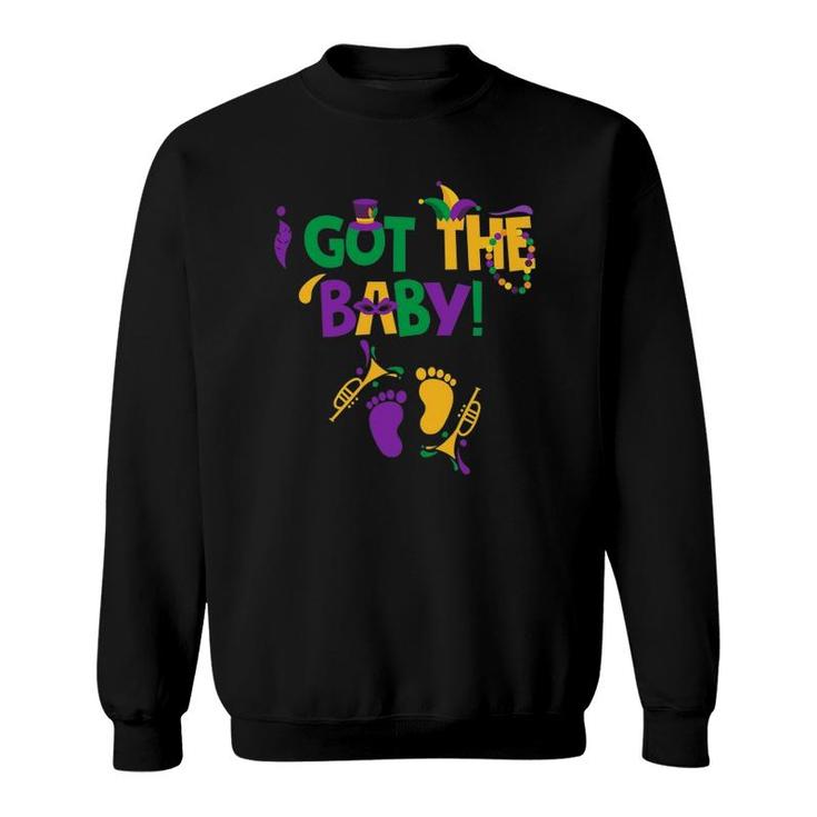 I Got The Baby Mardi Gras Pregnancy Announcement Outfit Sweatshirt