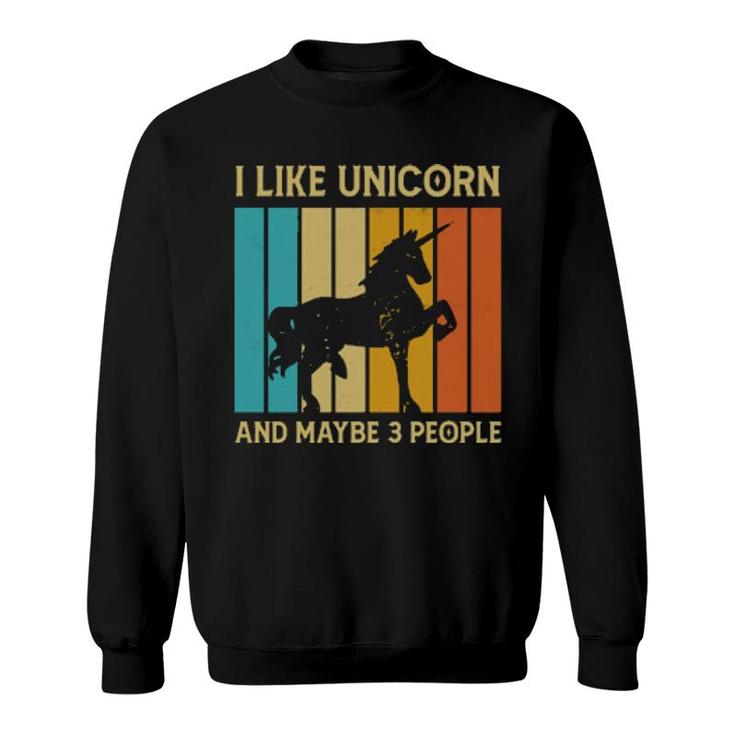 I Like Unicorn And Maybe 3 People, Retro Boys  Sweatshirt