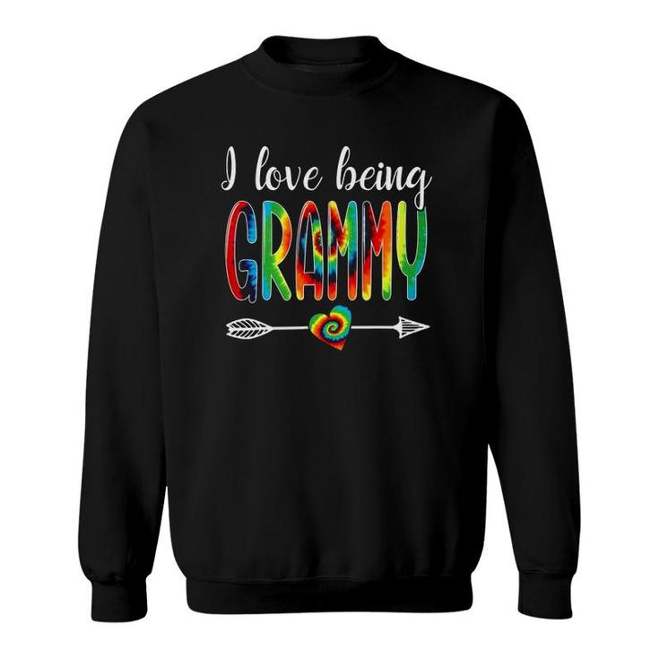 I Love Being Grammy Tie Dye Grandma Family Matching Sweatshirt