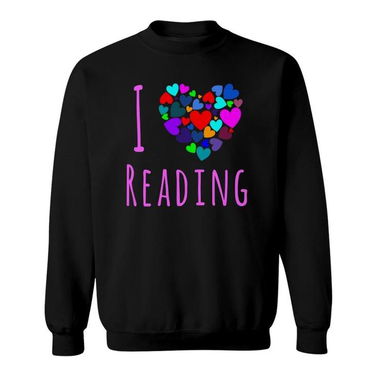 I Love Reading - Heart Love Books  Reading Club Sweatshirt