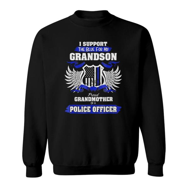 I Support The Blue-Police Officer Grandmother Gifts Sweatshirt