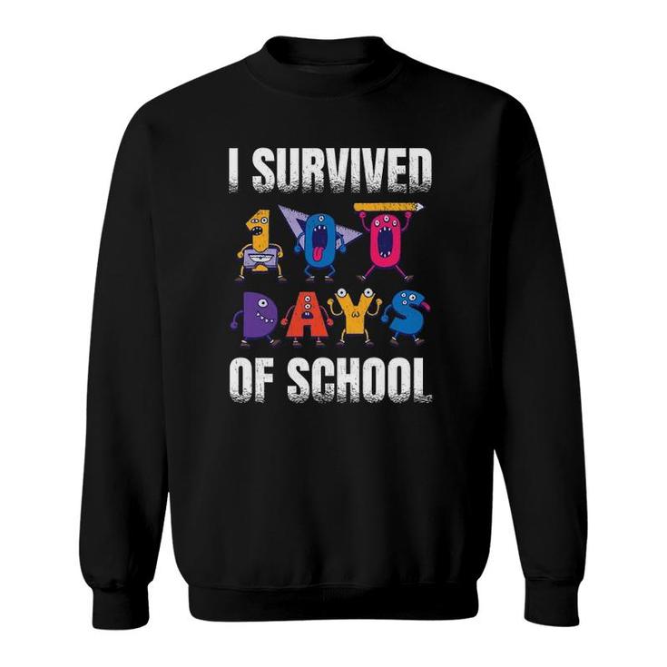 I Survived 100 Days Of School For A 1St Grade Student Sweatshirt
