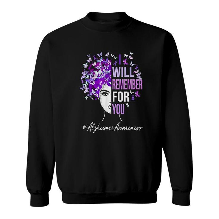 I Will Remember For You Purple Butterfly Sweatshirt