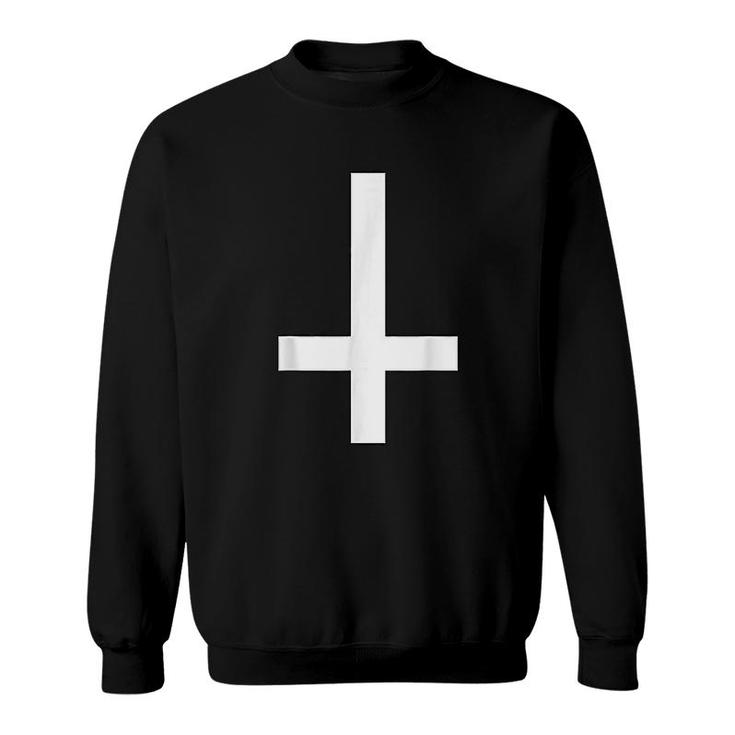 Inverted Cross Upside Down Cross Sweatshirt