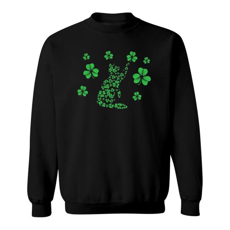 Irish Cat Kitten Lover Funny St Patrick's Day Shamrock Kitty Sweatshirt