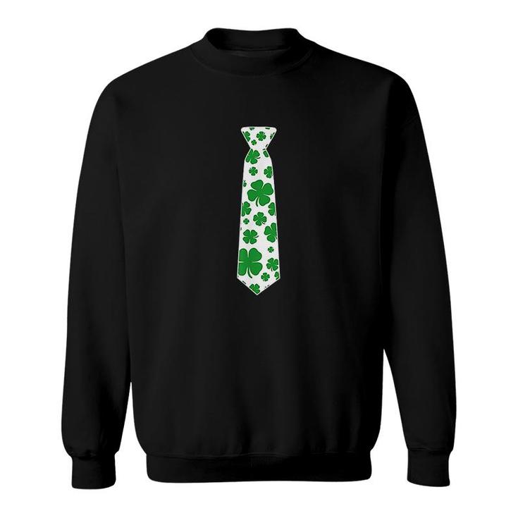 Irish Shamrock Clover Tie  Kids Adult St Patricks Day Sweatshirt
