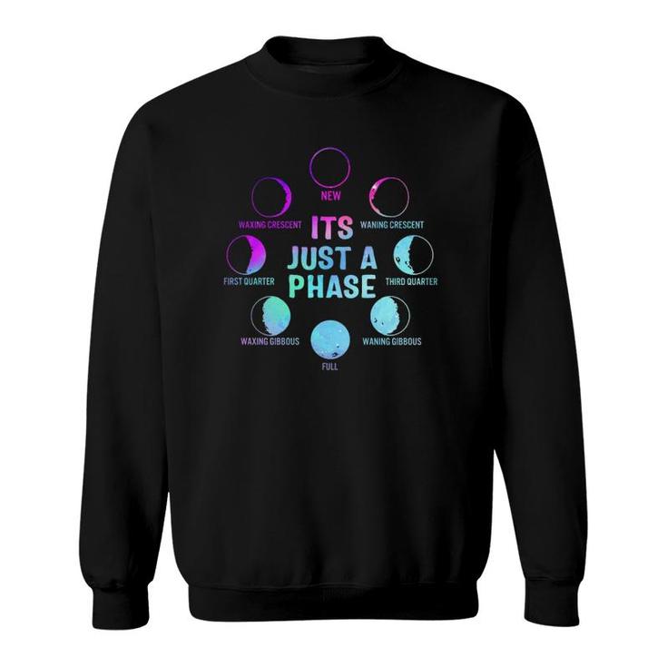 It's Just A Phase Celestial Moon Lunar Cycle Astronomy Kids Sweatshirt