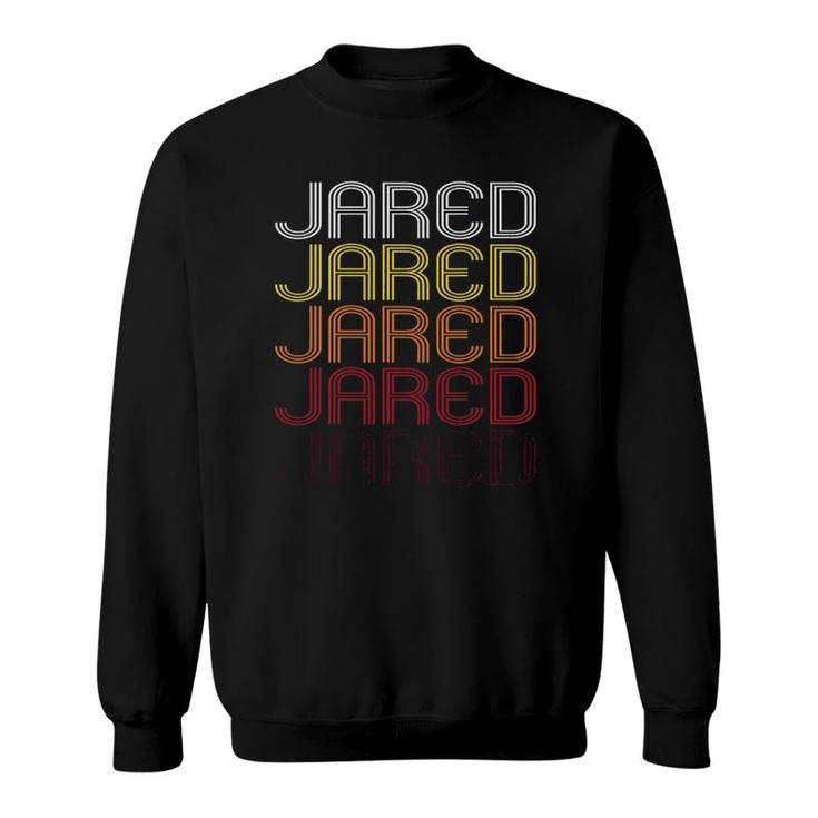 Jared Retro Wordmark Pattern Vintage Style Sweatshirt