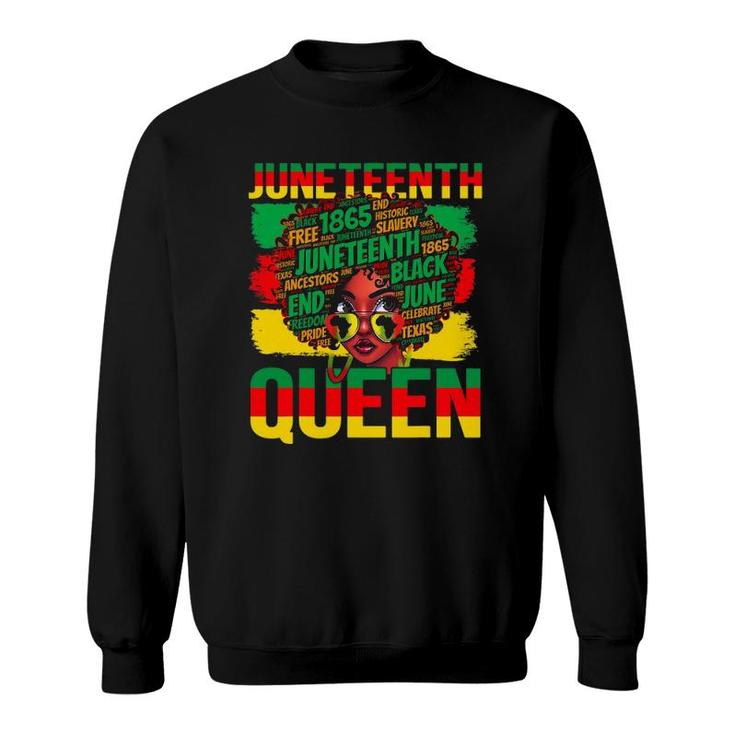 Juneteenth Queen Celebrating 1865 Afro Black History Kids Sweatshirt