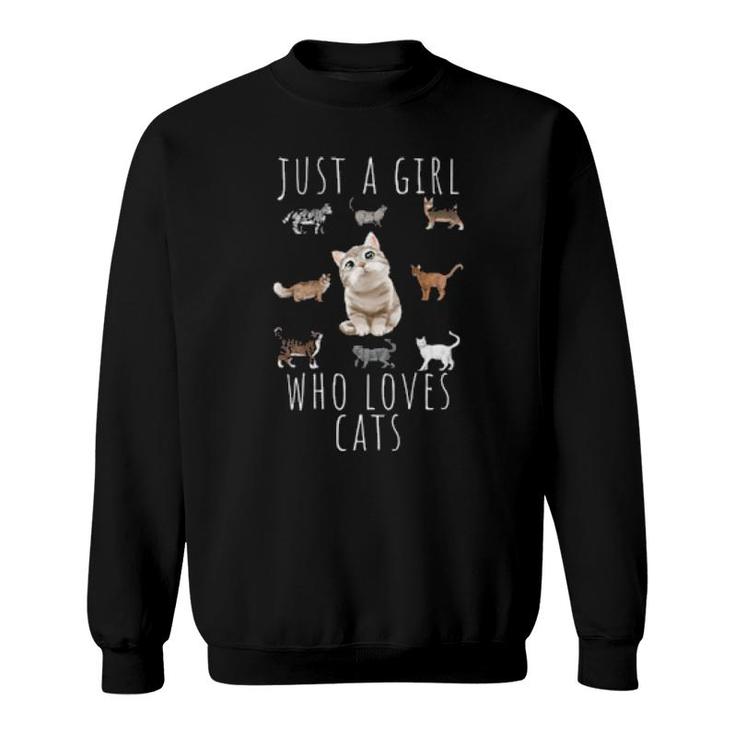 Just A Girl Who Loves Cats Kitten Cat Breads Sweatshirt