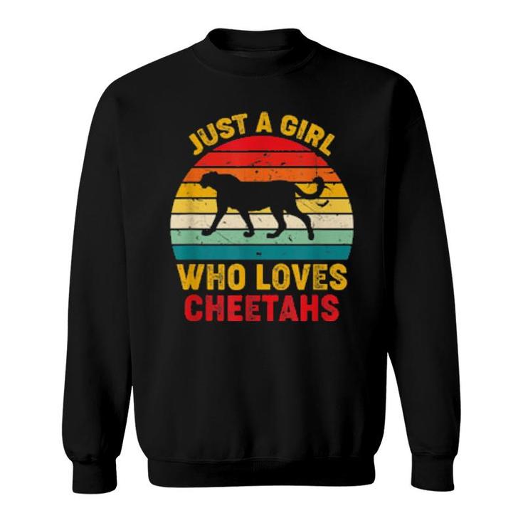 Just A Girl Who Loves Cheetahs Retro Sunset Cheetahs  Sweatshirt