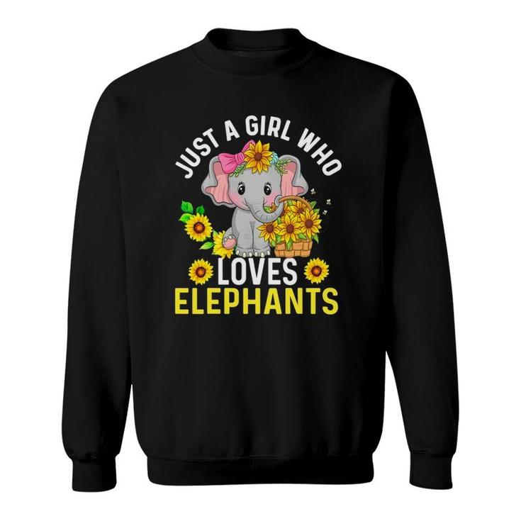 Just A Girl Who Loves Elephants And Sunflowers Lover Sweatshirt