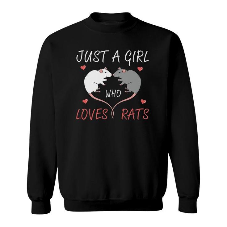 Just A Girl Who Loves Rats Owner Lover Heart Shape Rat Sweatshirt