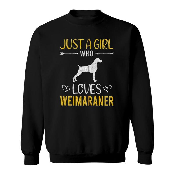 Just A Girl Who Loves Weimaraner Dog Lover Zip Sweatshirt
