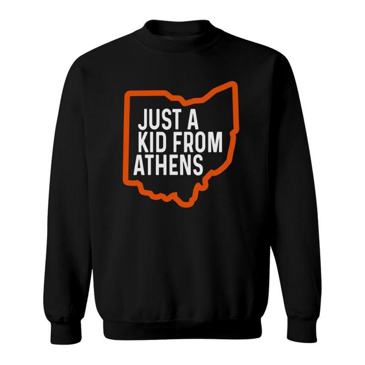 Just A Kid From Athens Ohio Cincinnati Burr Oh Orange Black Sweatshirt