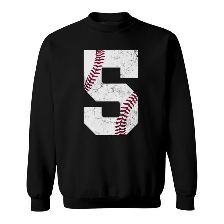 Kids 2017 5Th Birthday  Baseball Boys Kids Five 5 Fifth Gift Sweatshirt