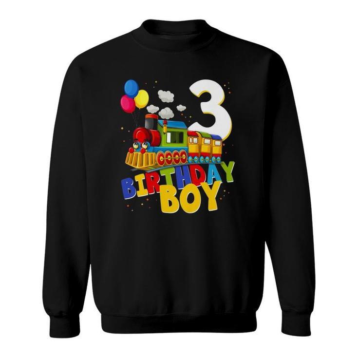 Kids 3Rd Birthday Train Boys Girls 3 Years Old I'm Three Gift  Sweatshirt