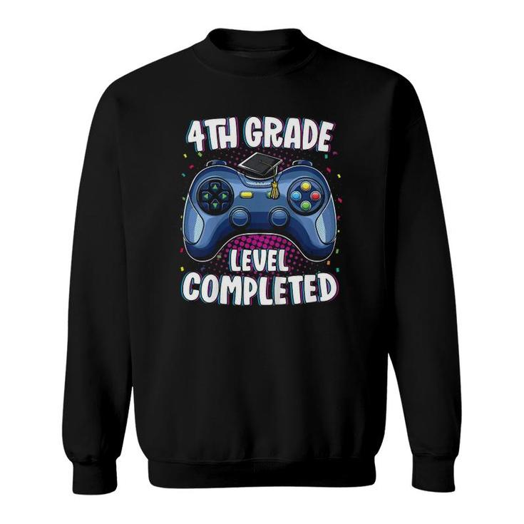 Kids 4Th Grade Graduation Level Completed Gamer Graduation Sweatshirt