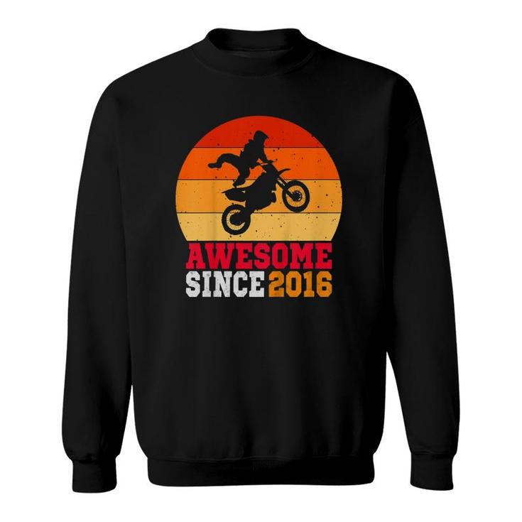 Kids 5Th Birthday Dirt Bike 5 Years Old Vintage Retro Motocross Sweatshirt