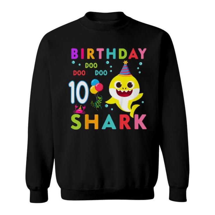 Kids Baby Cute Shark 8Th Birthday Boy Girl 8 Year Old  Sweatshirt