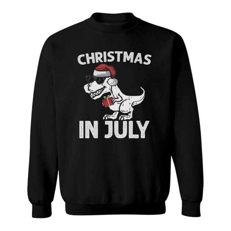 Kids Christmas In July Boys Toddler Trex Dinosaur Sweatshirt