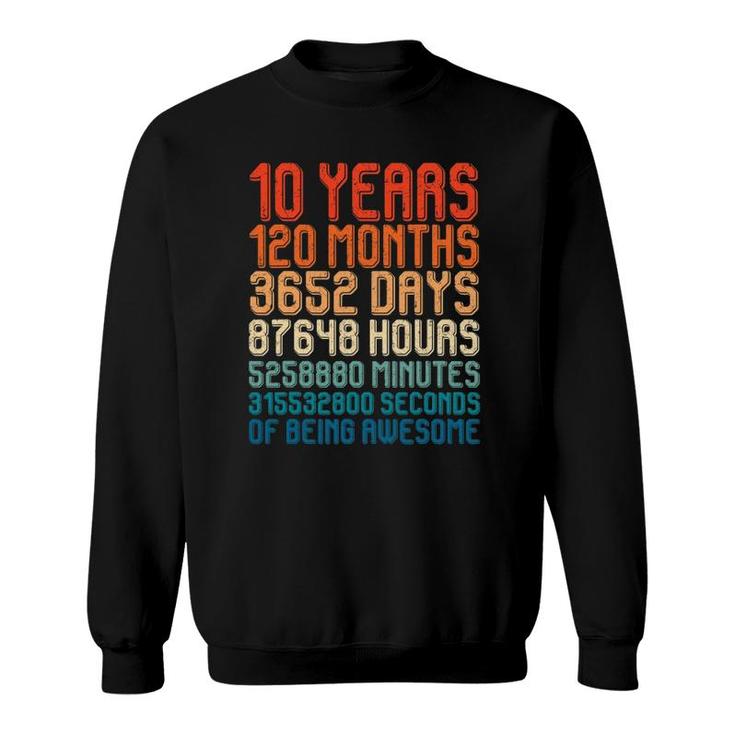 Kids Fun Vintage 10Th Birthday 10 Years Old 120 Months Sweatshirt