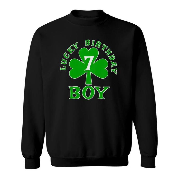 Kids Lucky Birthday Boy Age 7 St Patrick's Birthday Tee Sweatshirt