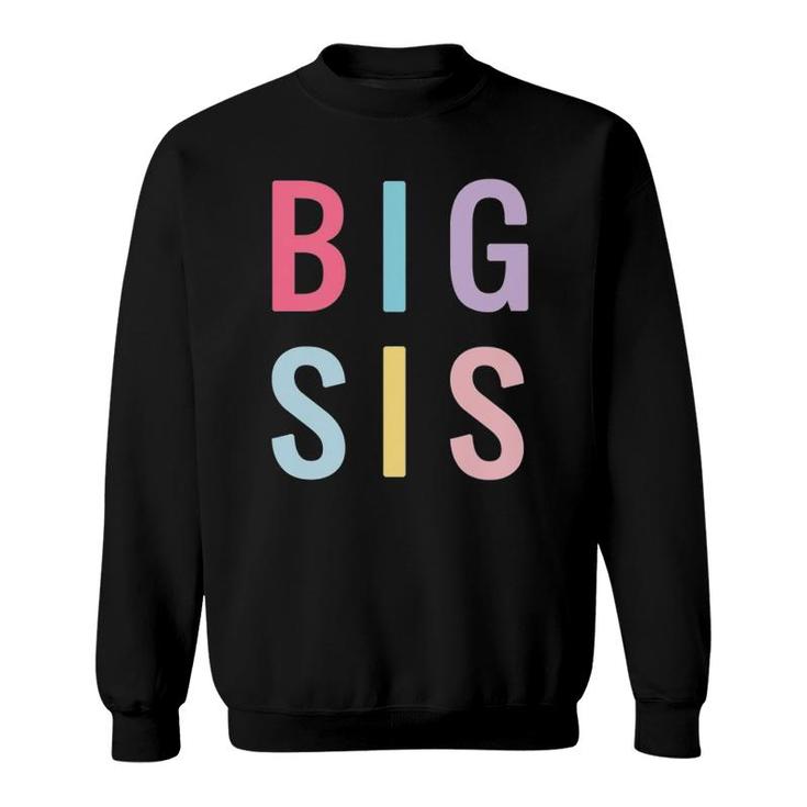 Kids Rainbow Big Sister Sibling Reveal Announce For Toddler Girls Sweatshirt
