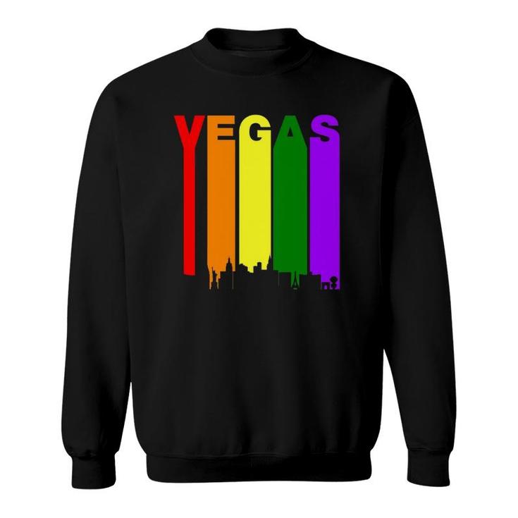 Las Vegas Nevada Lgbtq Gay Pride Rainbow Skyline Sweatshirt