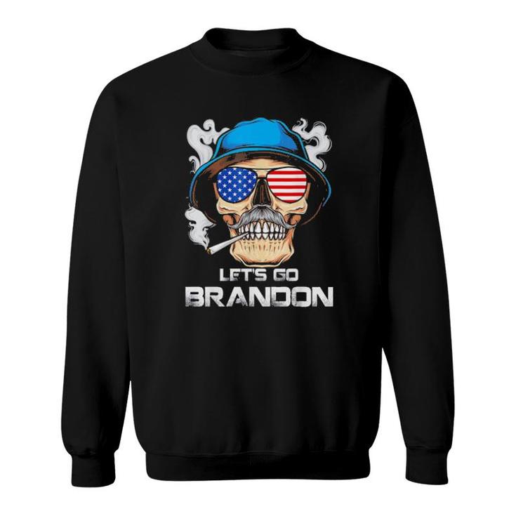 Let’S Go Brandon – Lets Go Brandon Skull American Flag Classic  Sweatshirt