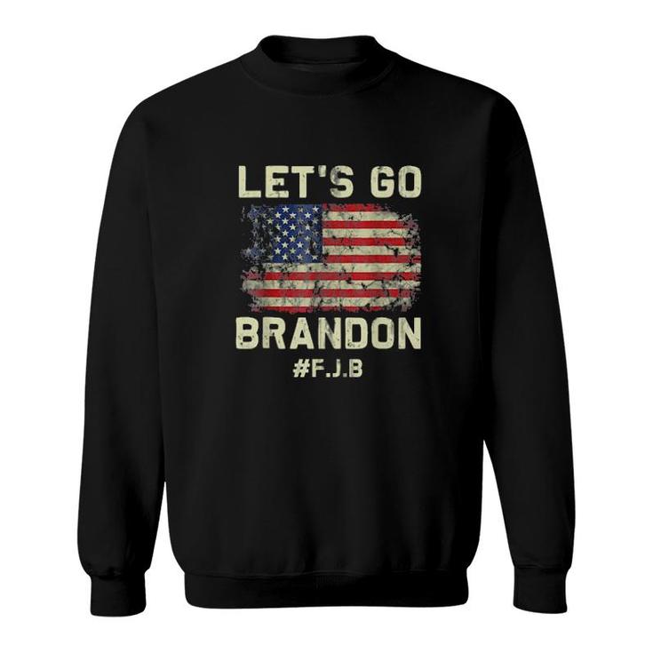Lets Go Brandon Lets Go Brandon Vintage Us Flag  Sweatshirt