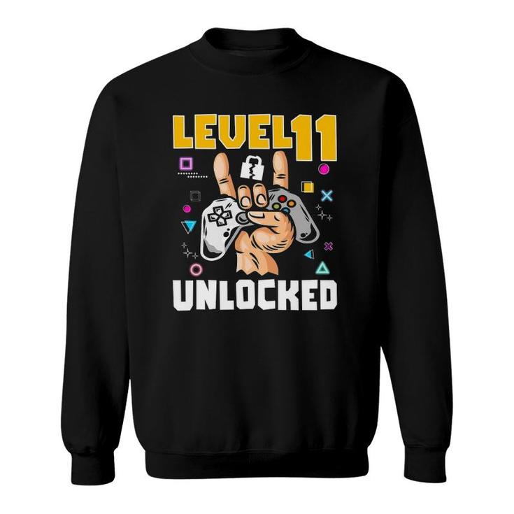 Level 11 Unlocked Awesome Video Game 11Th Birthday Kids Gift Sweatshirt