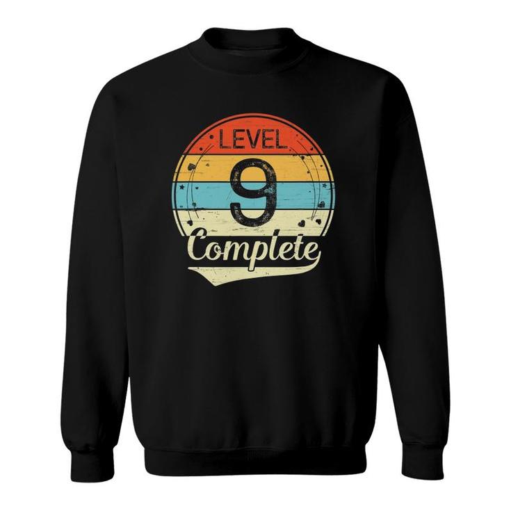 Level 9 Complete 9Th Wedding Anniversary Gift Him Her Sweatshirt