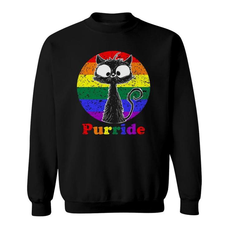 Lgbt Cat Lovers Purride Flag Gay Pride Month Lgbtq Sweatshirt